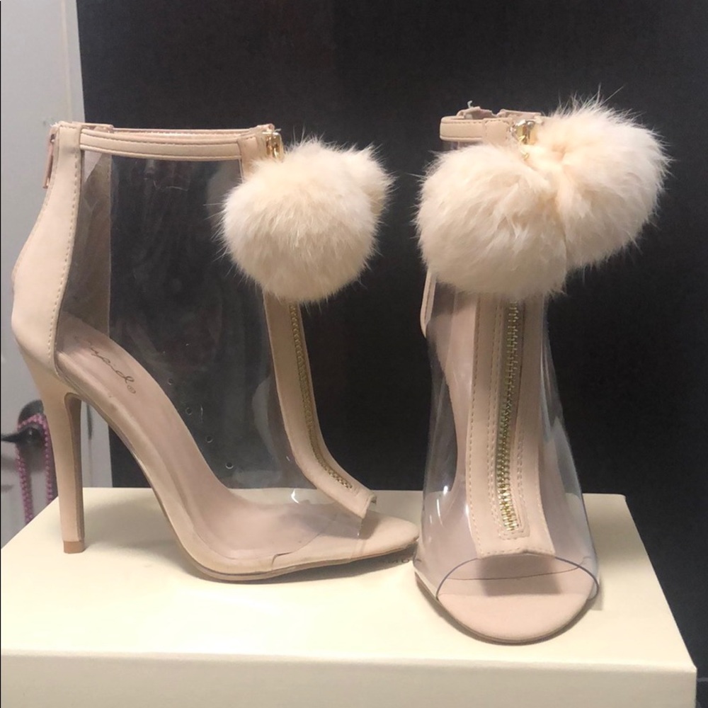 Beige clear booties